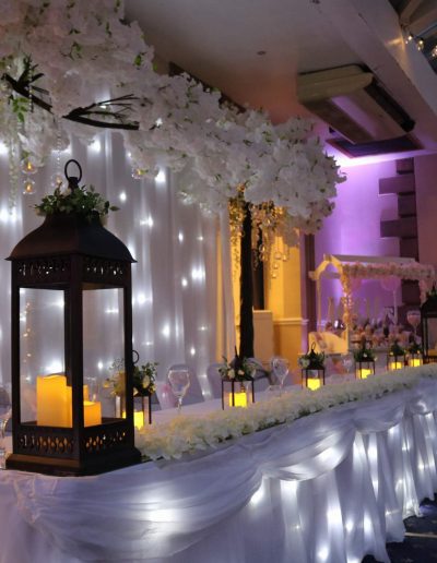 Starlight backdrop and starlight bridal table cover for hire